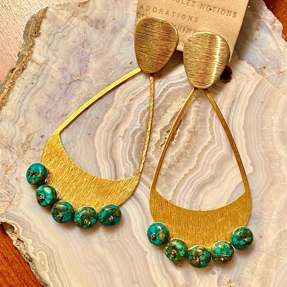 🌺🎉HP🎉🌺 NWT Anthropologie Michaela Turquoise Chandeliers - Picture 6 of 16